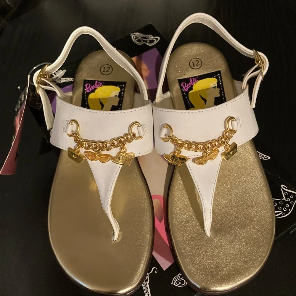 NWT Barbie RARE 1994 COLLECTIBLE Little Girls Sandals. Barbie box, Size 12